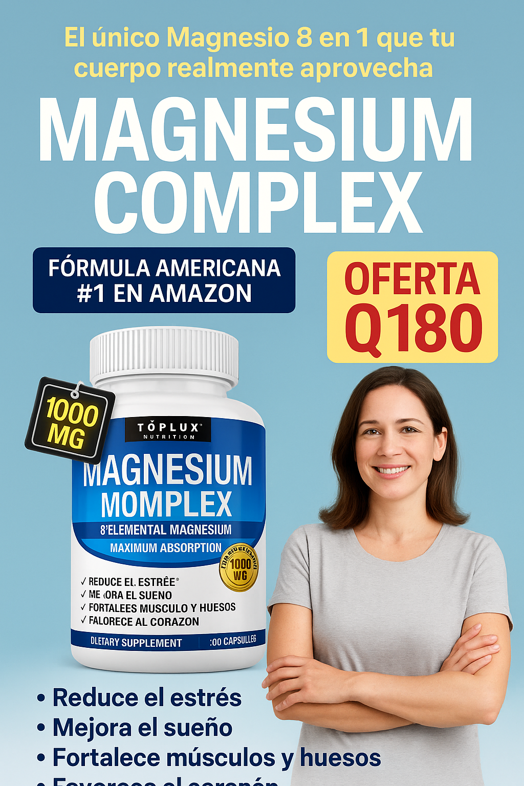 MAGNESIO COMPLEX El único 8 en 1 que tu cuerpo realmente aprovecha